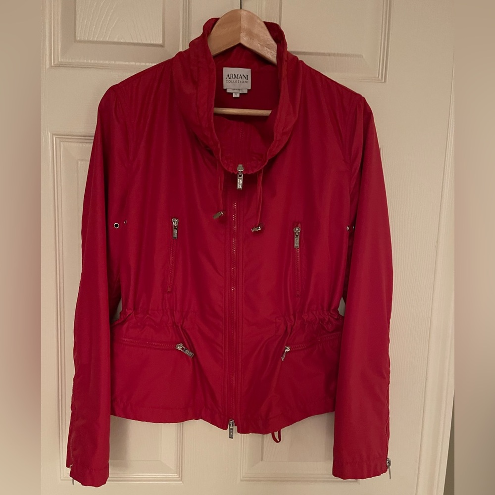 Red Armani collection jacket